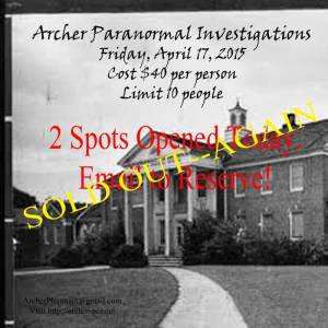 Hawkinsville Investigation is SOLD OUT--Again.